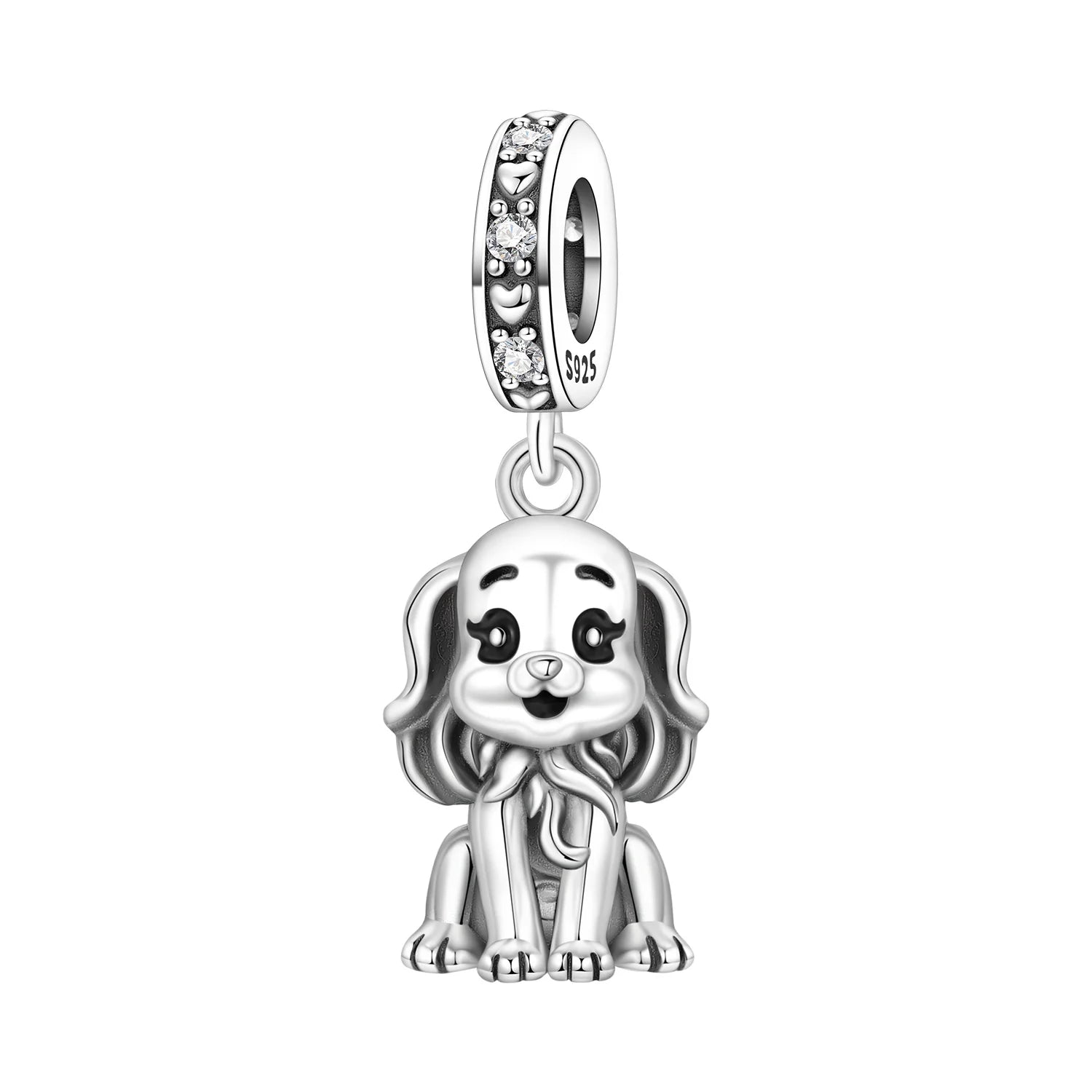 PANPOKI 925 Sterling Silver Cute Dog Animal Pet Beads Original Pendants Bracelet Charm Jewelry DIY Necklace Bracelet Fine Gifts