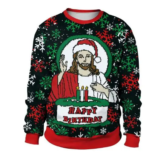 Clothing Wholesale Unisex Men Women 2026 Ugly Christmas Sweater Santa Elf Christmas Funny Fake Hair Sweater Autumn Winter Tops