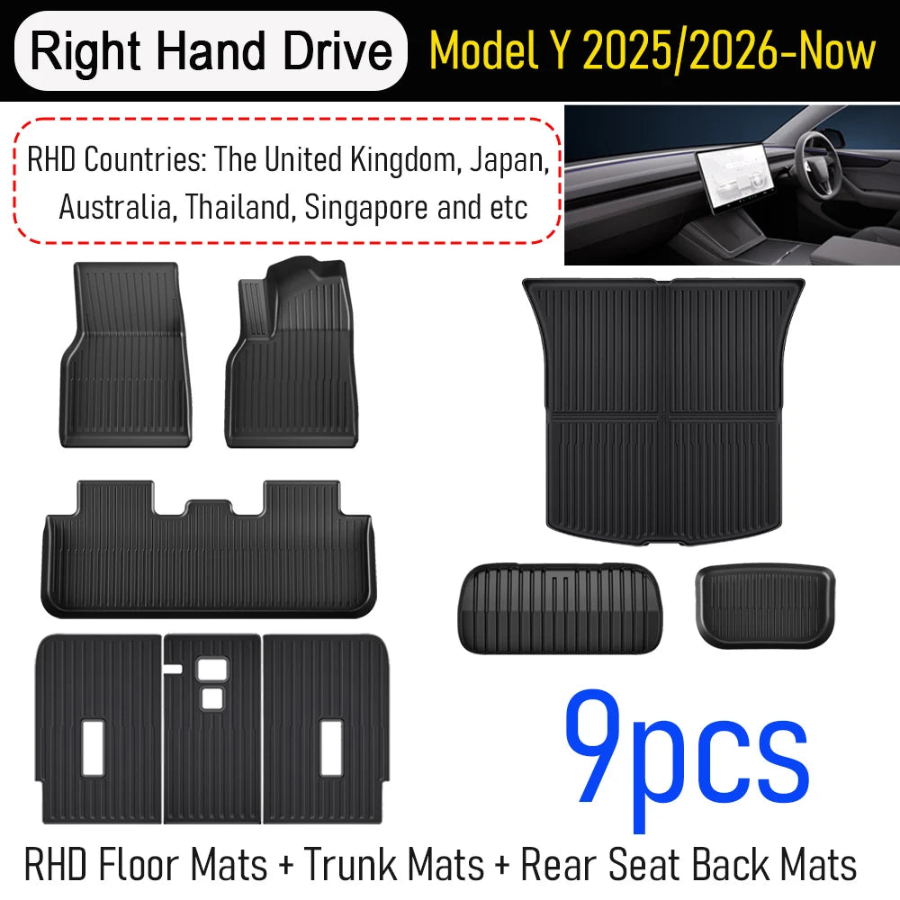 for Tesla Model Y Juniper 2025 2026 Car Floor Mats Cargo Liner Trunk Mats Backrest Kick Pads Protection Car Interior Accessories - Madeinsea©