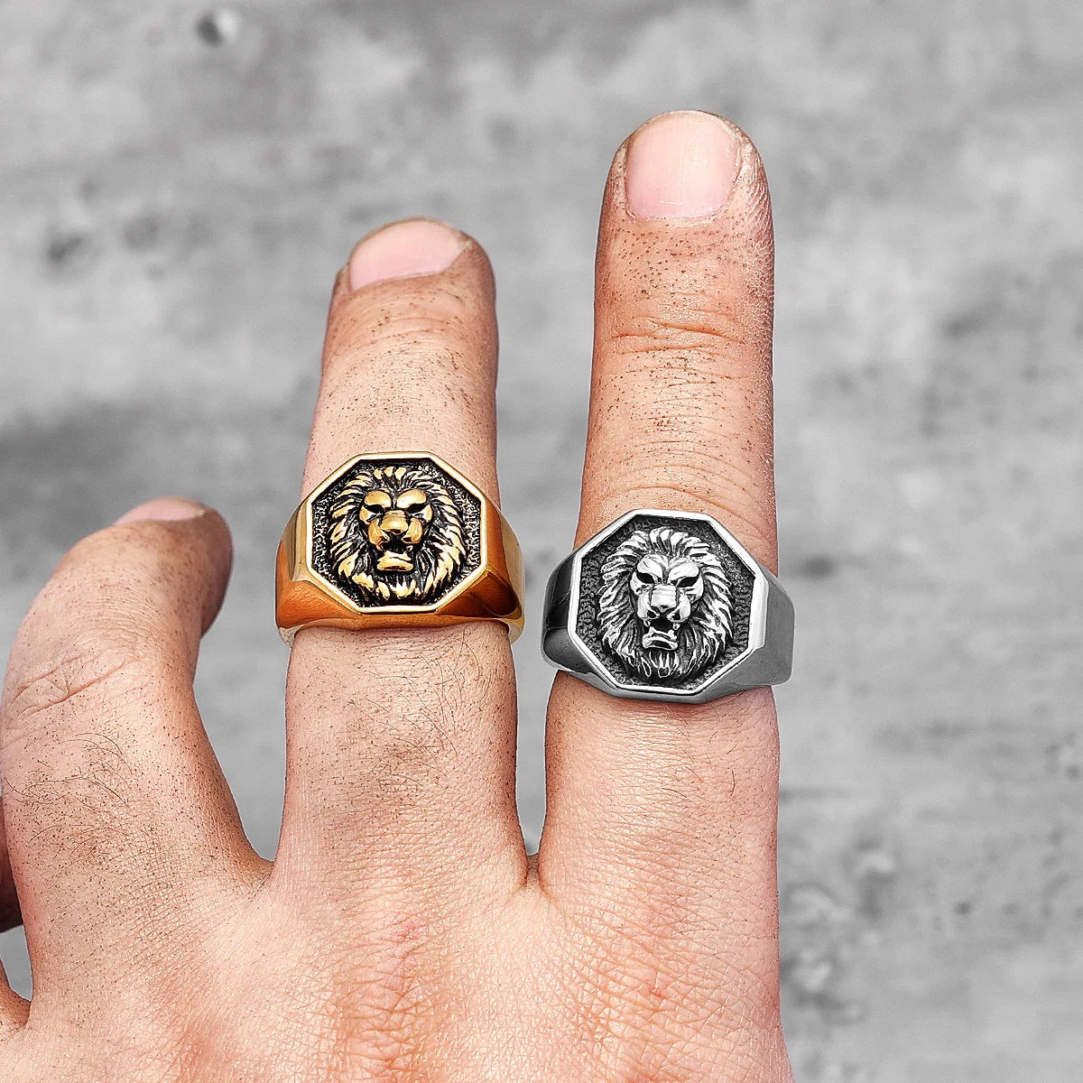 Lion King Animal Stainless Steel Mens Womens Rings Punk Trendy Unique for Couple Male Biker Jewelry Creativity Gift Wholesale - Madeinsea©