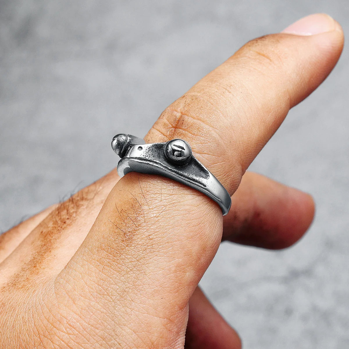 Simple Frog Narrow Ring 316L Stainless Steel Men Retro Punk Rings Rock for Biker Male Boyfriend Jewelry Best Gift Dropshipping