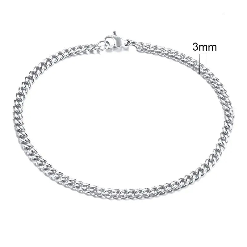 3/5/7/11mm Stainless Steel Figaro Chain Bracelet Bangle for Men Women Hiphop Trendy Wrist DIY Bracelet Jewelry