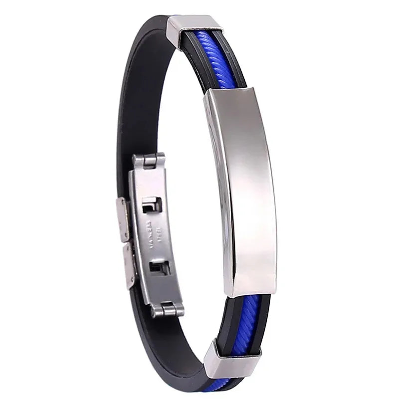 Custom Logo Name Engrave Silicone Bracelet Inscription Friendship Bracelets For Women Men ID Bracelet Luxury Snap Button Jewelry
