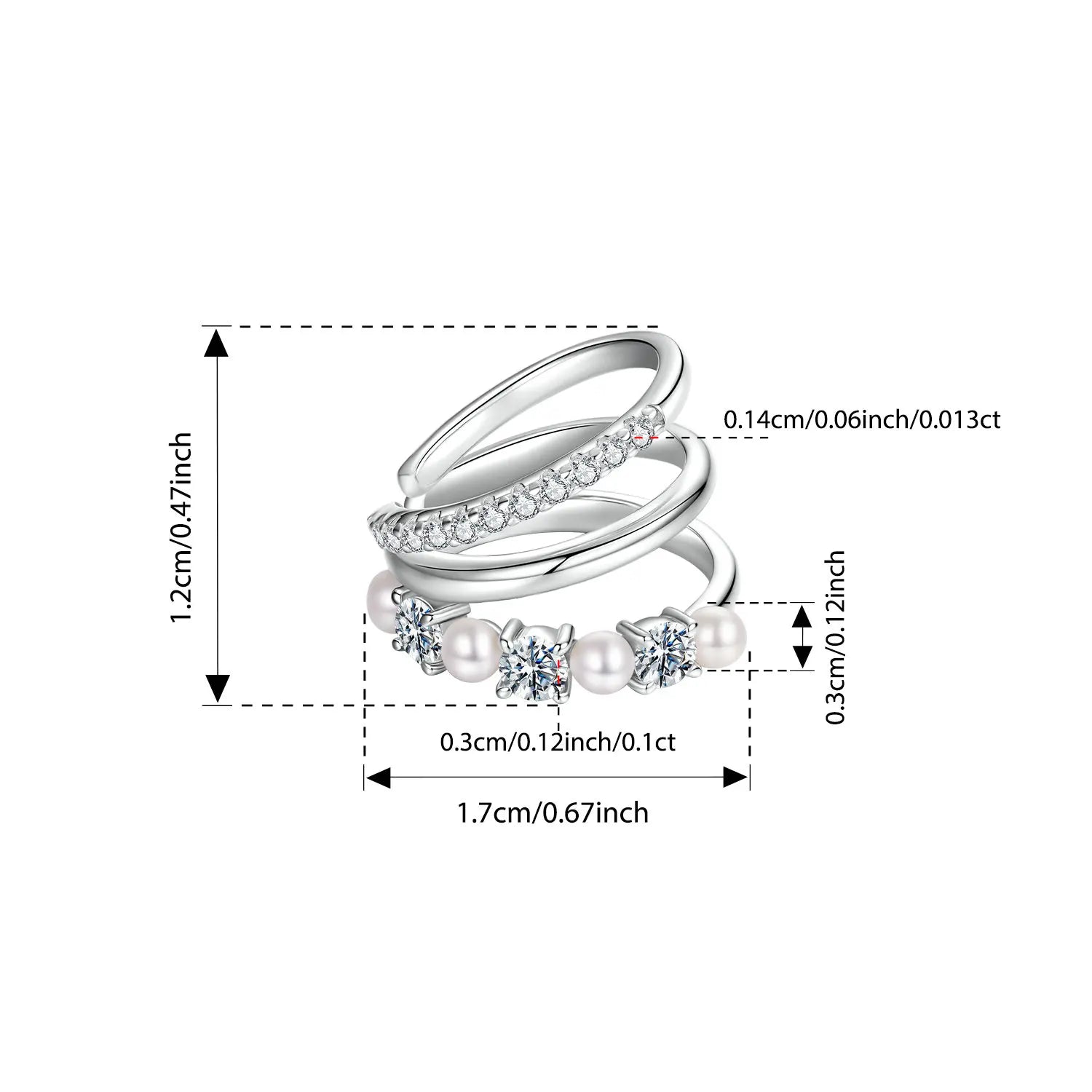 BISAER Pearl Moissanite Bowknot Ear Clips 925 Sterling Silver VVS1 Clarity Lab Created Diamond For Women Wedding Jewelry Gift