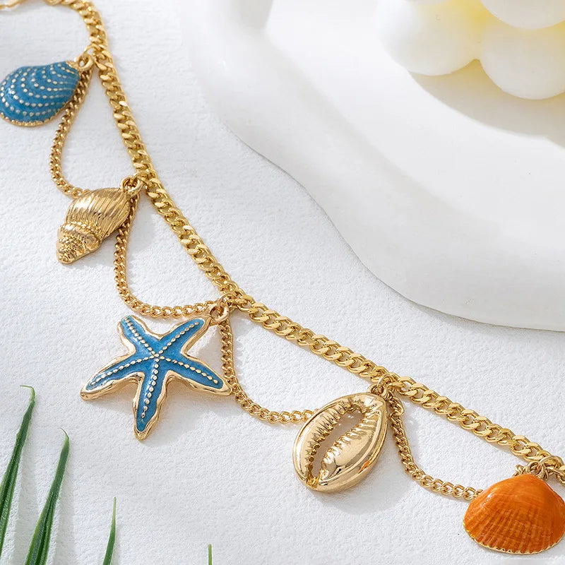Starfish Shell Multi-layer Anklet For Women Girls Bohemian Foot Decoration Fashion Jewelry Holiday Party Gift OL DA001 - Madeinsea©