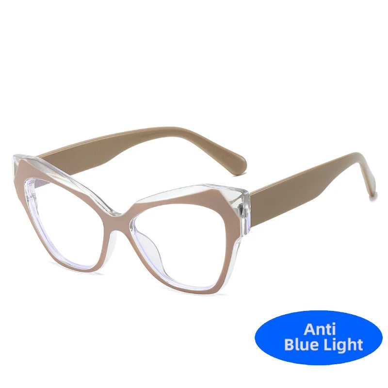 Markendesigner Cat Eye Brillengestelle für Frauen Mode Luxus Anti Blaulicht Computer Brillen Damen Optische Brillen