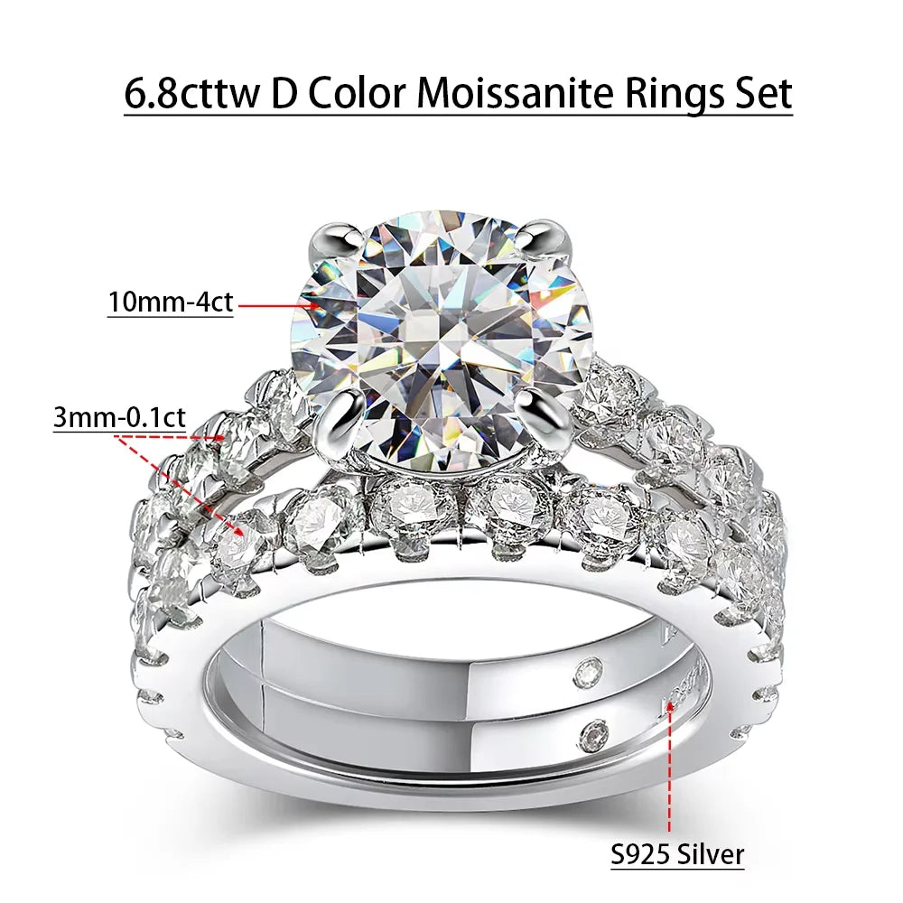 Serenity 2mm D Color Moissanite Rings for Women Man Gift 100% S925 Sterling Silver Lab Diamond Row Rings Plated 18K Fine Jewelry - Madeinsea©
