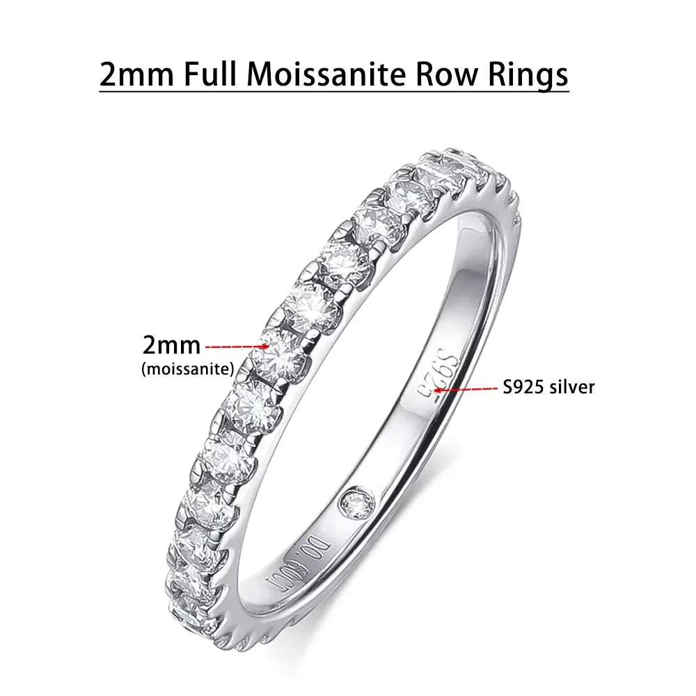 Serenity 8*10mm Radiant Cut D Color Moissanite Row Rings Women S925 Sterling Silver Rings Plated 18K Emerald Couples Rings Gift - Madeinsea©