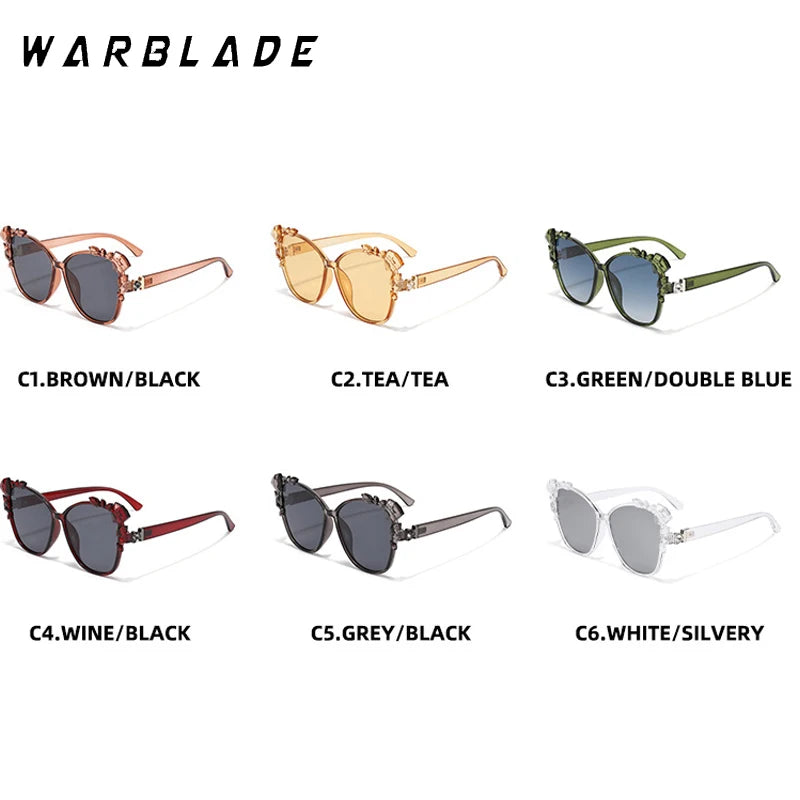 New Fashion Candy Color Cat Eye Sunglasses Women Men Gradients Lens Y2K Punk Popular Style Diamond Decoration Frame Luxury UV400