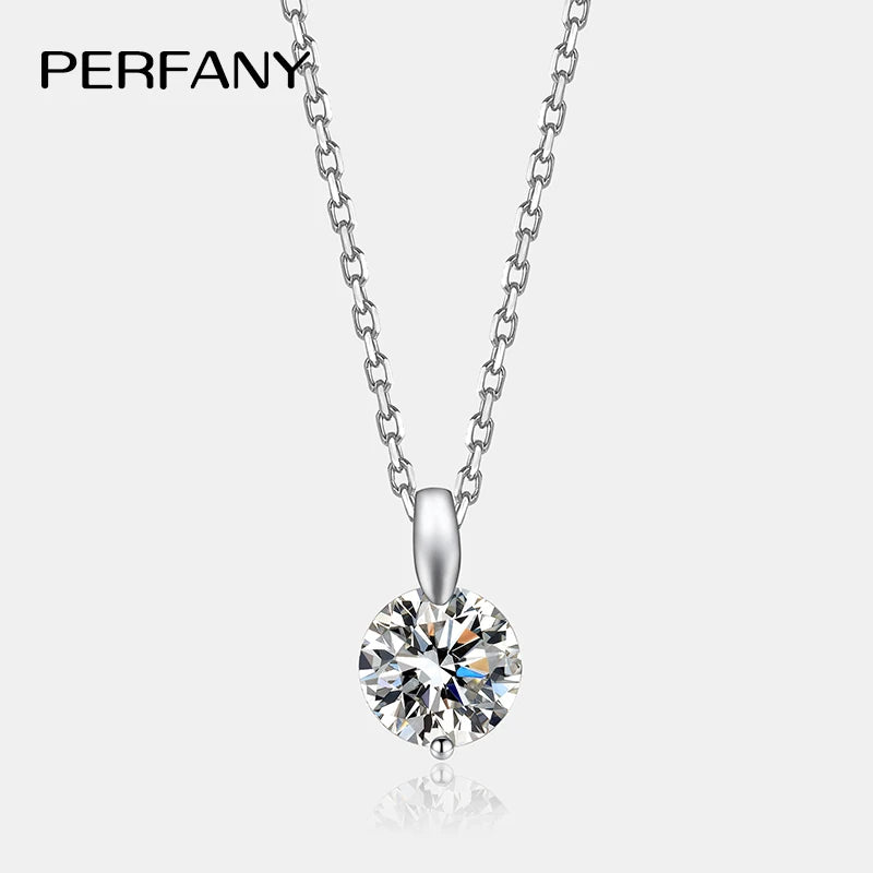 PERFANY 1-3CT Moissanite Necklace for Women S925 Pure Silver Laboratory Diamond Pendant Classic Fashion Jewelry Party Gift - Madeinsea©