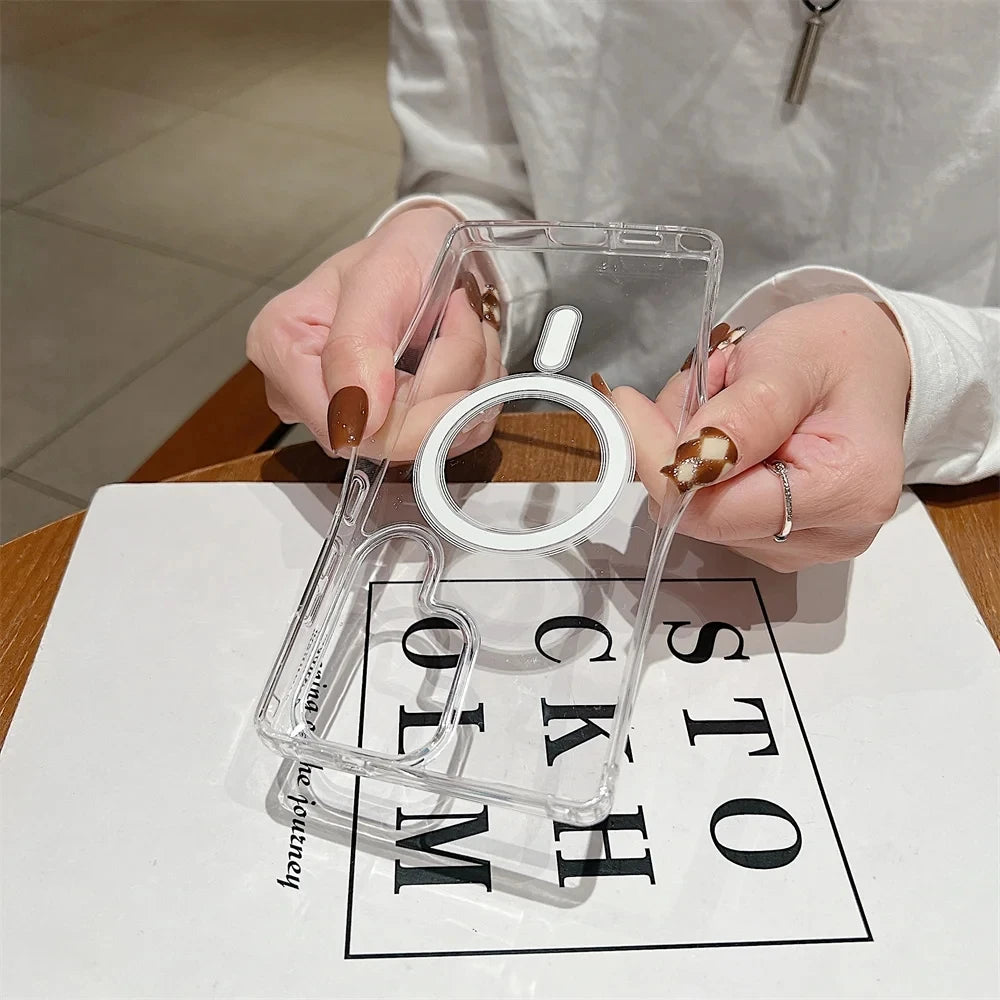 Original Magsafe Magnetic Case for Samsung Galaxy S25 S24 S21FE S22 Plus S23 Ultra Plus Wireless Charging Shockproof Clear Cover