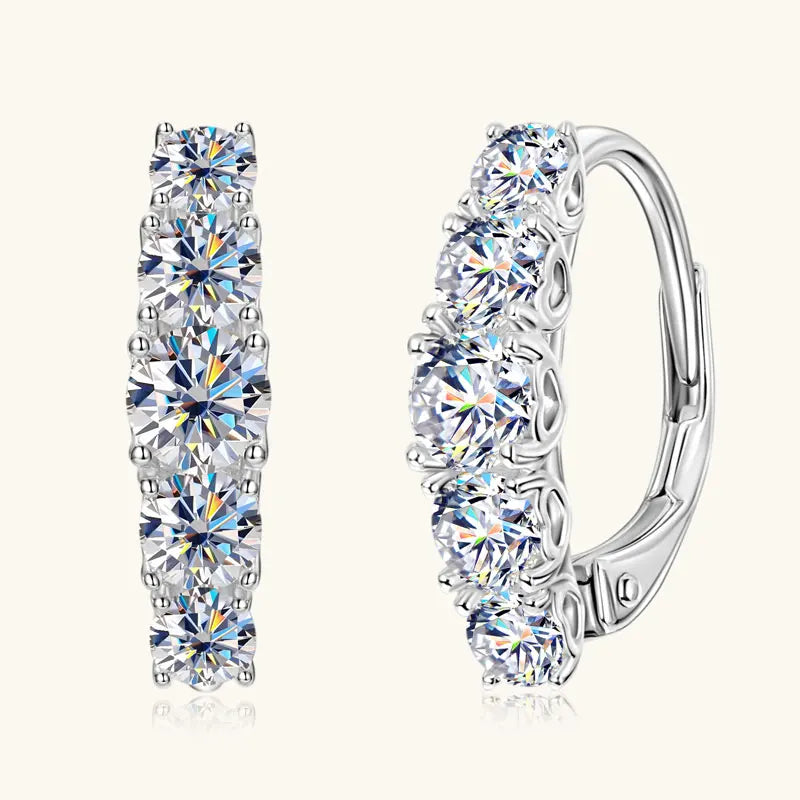RAPRGOLD Certified Multi-size Moissanite Hoop Earrings for Women S925 Sterling Silver Clip Earring Fine Jewelry Gift Pendientes
