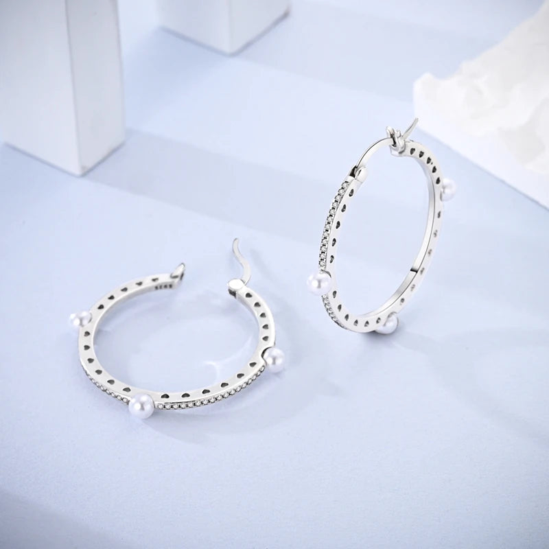Classic Earrings 925 Silver Star Moon Zircon Pearl Geometry Earrings For Women Wedding Engagement Fine Jewelry Birthday Gift