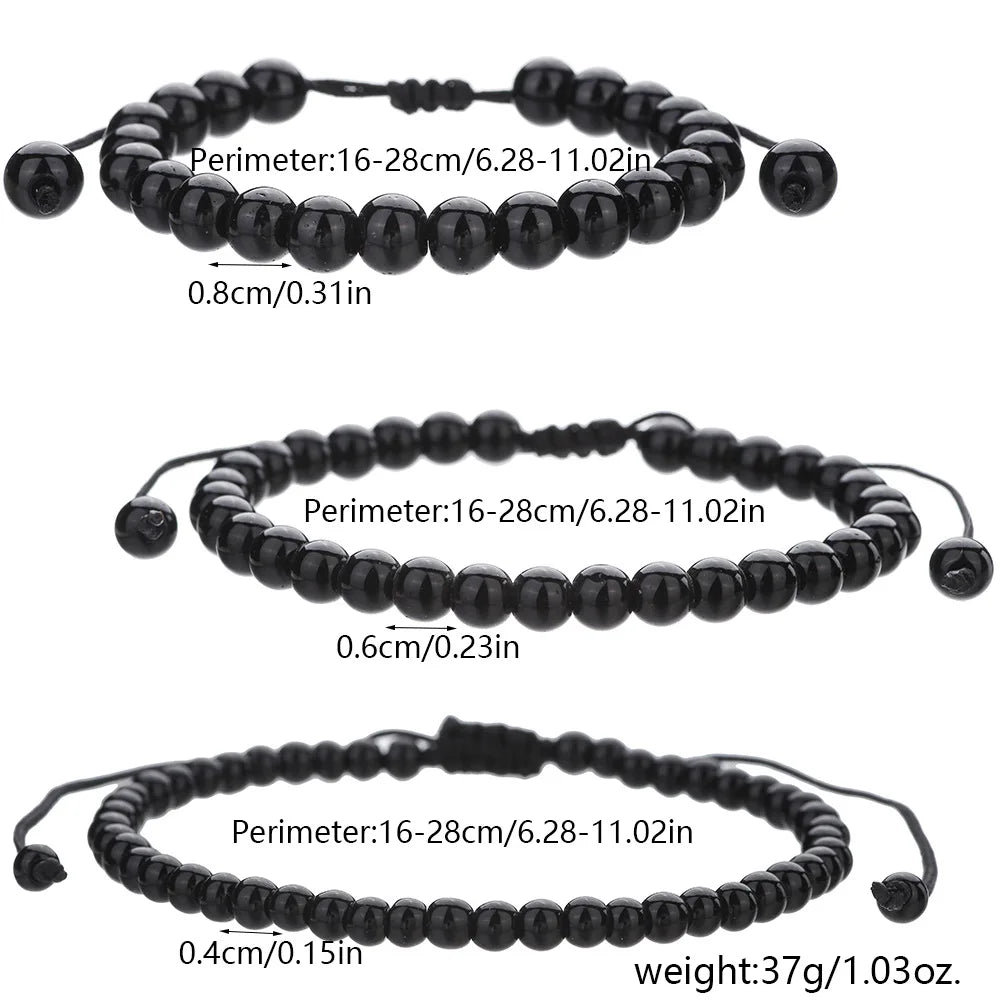 Noter New Braided Adjustable String Bracelet Unisex 4mm/6mm Obsidian Lava Tiger Eyes Stone Healing Braclet Cycling Accessories