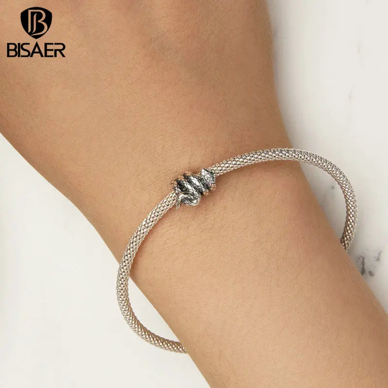 BISAER 925 Sterling Silver Yorkshire Terrier Locket Charm Pomeranian Elephant Hamster Pendant for Women DIY Bracelet Jewelry