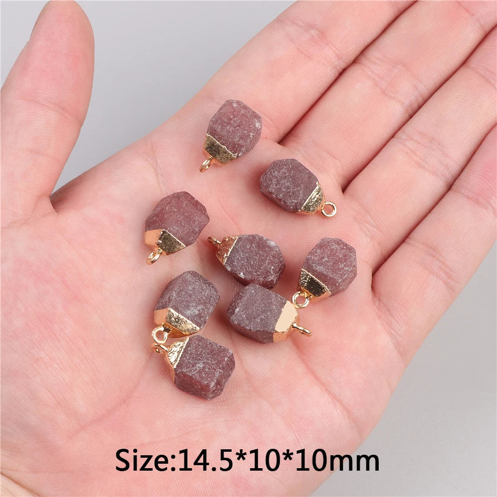 5pcs Natural Rough Stone Pendant Irregular Shape Healing Amethysts Labradorite Agat Quartz Pendants For DIY Handmade Necklace