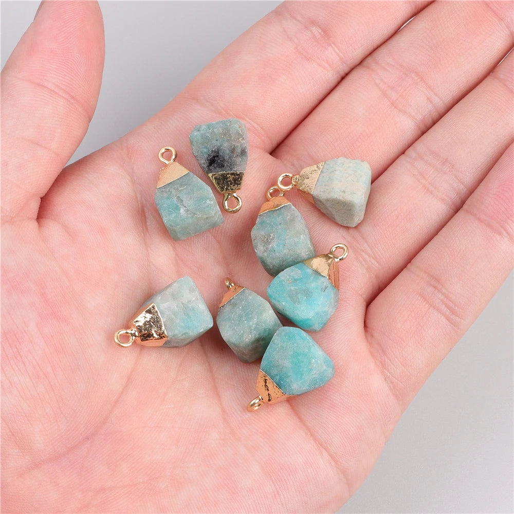 5pcs Natural Rough Stone Pendant Irregular Shape Healing Amethysts Labradorite Agat Quartz Pendants For DIY Handmade Necklace