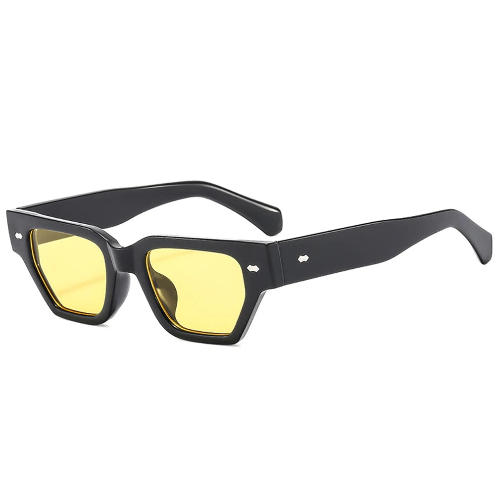 Small Square Frame Rice Nail Sunglasses For Men High-end Trendy Street Photography Sunglasses For Women Fashion Designer Glasses