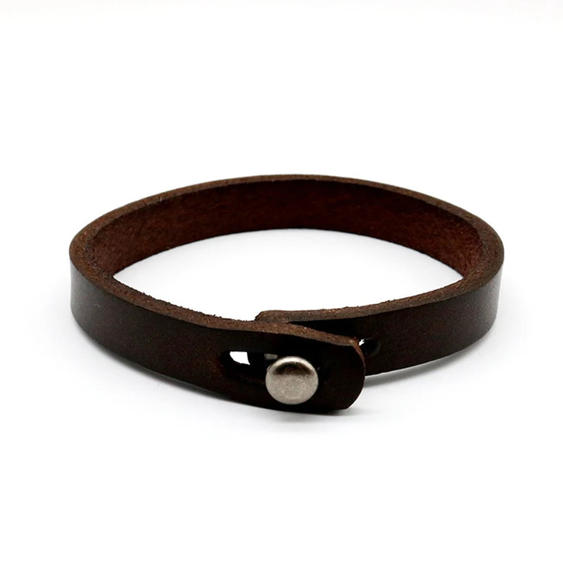 Jiayiqi Men Bracelet Genuine Leather Bangle Retro Cuff Bracelet Classic Hooks Wristband Men Women Jewelry Gifts