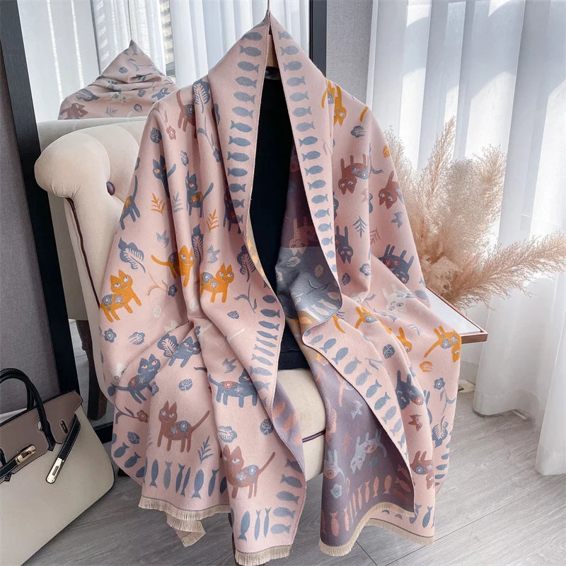 Cashmere Scarf for Women Thick Warm Winter Blanket Brand Female Luxury Quality Shawl Wrap Bufanda 2024 Poncho Echarpe Pashmina - Madeinsea©