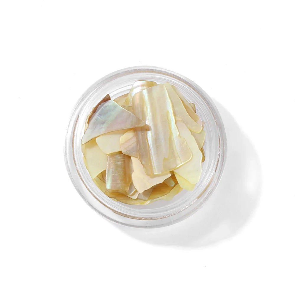 Unregelmäßige Abalone-Fragmente, Splitter, Kiesel, Muschelglitzerflocken für Nagelkunstdekoration, DIY-Charm-Maniküre-Accessoires