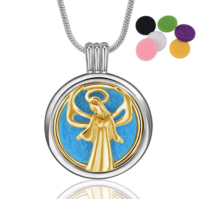 Eudora Copper Perfume Essential Oil Diffuser Necklace Aromatherapy Diffuser Locke Pendants Healing Jewelry Gift