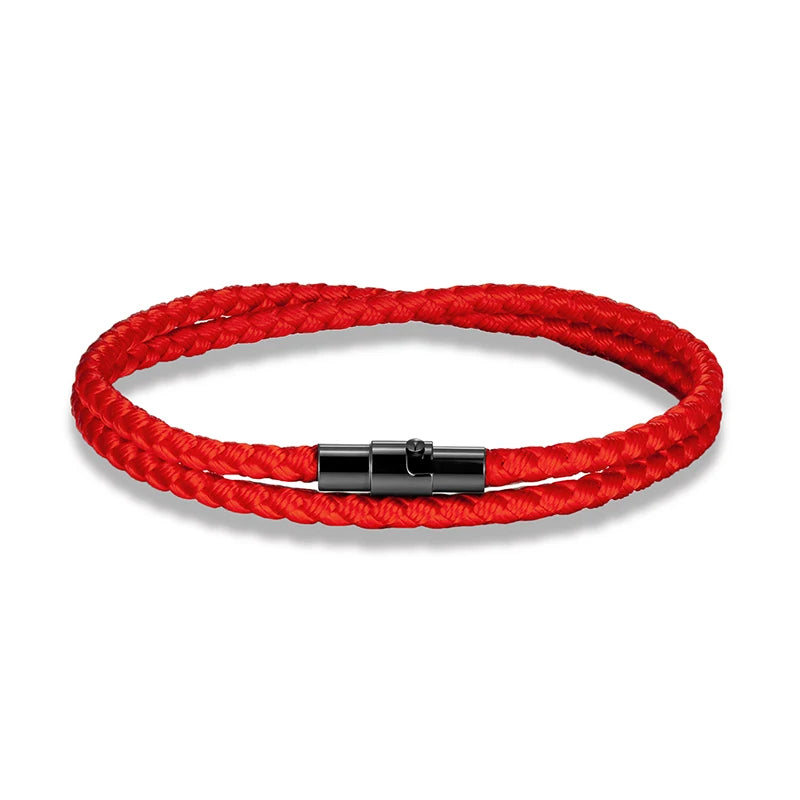 MKENDN Minimalist 3mm Keel Rope Bracelet for Men & Women Stainless Steel Magnetic Buckle Couple Jewelry Trendy Sporty Lucky Gift