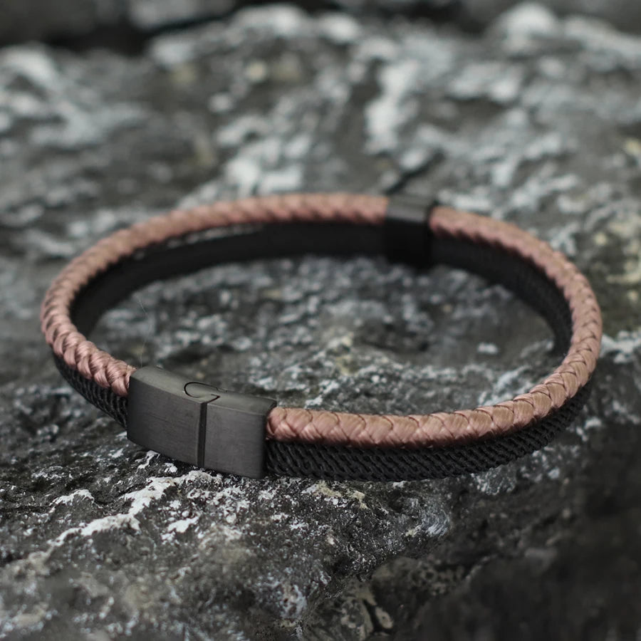 Grade A Keel Rope Bracelet Men Unfading Detachable Magnet Buckle Bangle Leisure Pulseira Homme Bicolor String Wrap Braclet Joias