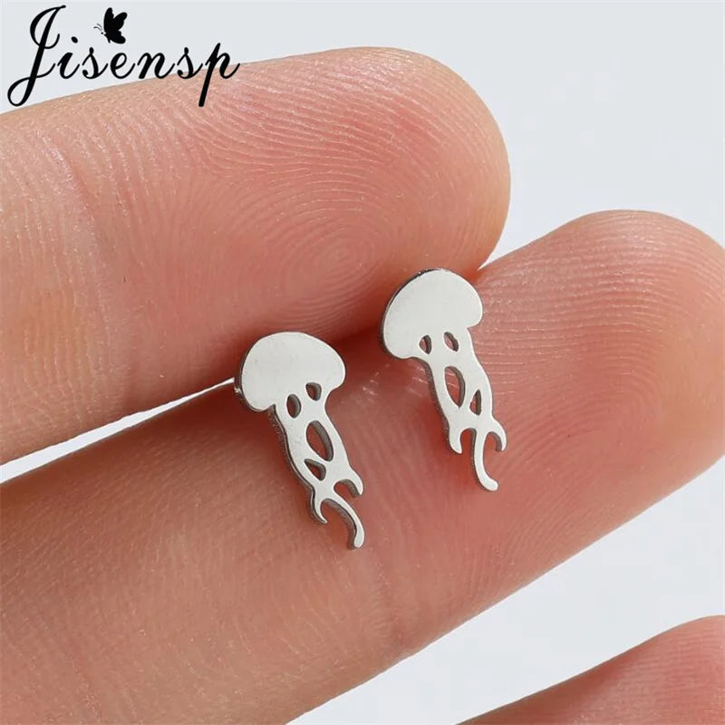 Jisensp Cute Bunny Rabbit Carrot Earrings Animal Stainless Steel Women Earrings Korean Fashion Jewelry for Girlfriend Gift