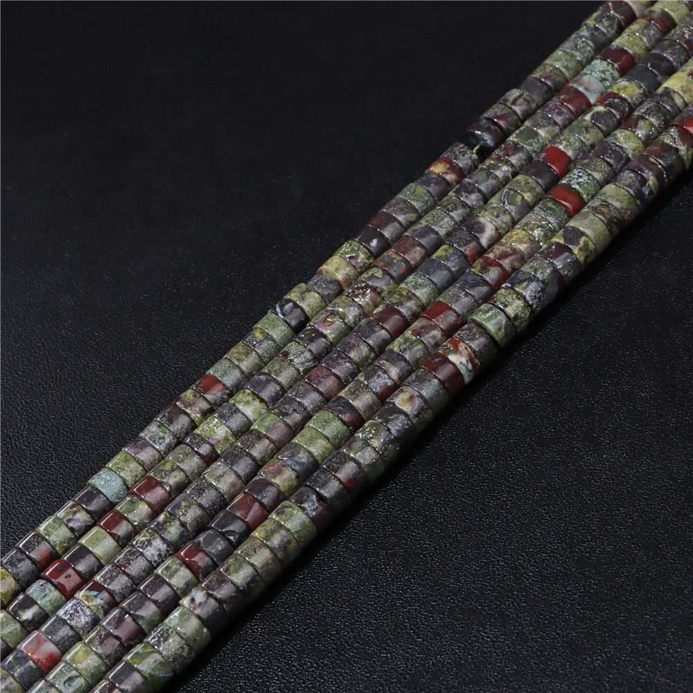 6x3mm Natural Sea Sediment Turquoises Amethysts Jaspers Stone Cylinder Flat Spacer Disk Bead For Jewelry Making DIY Accessories