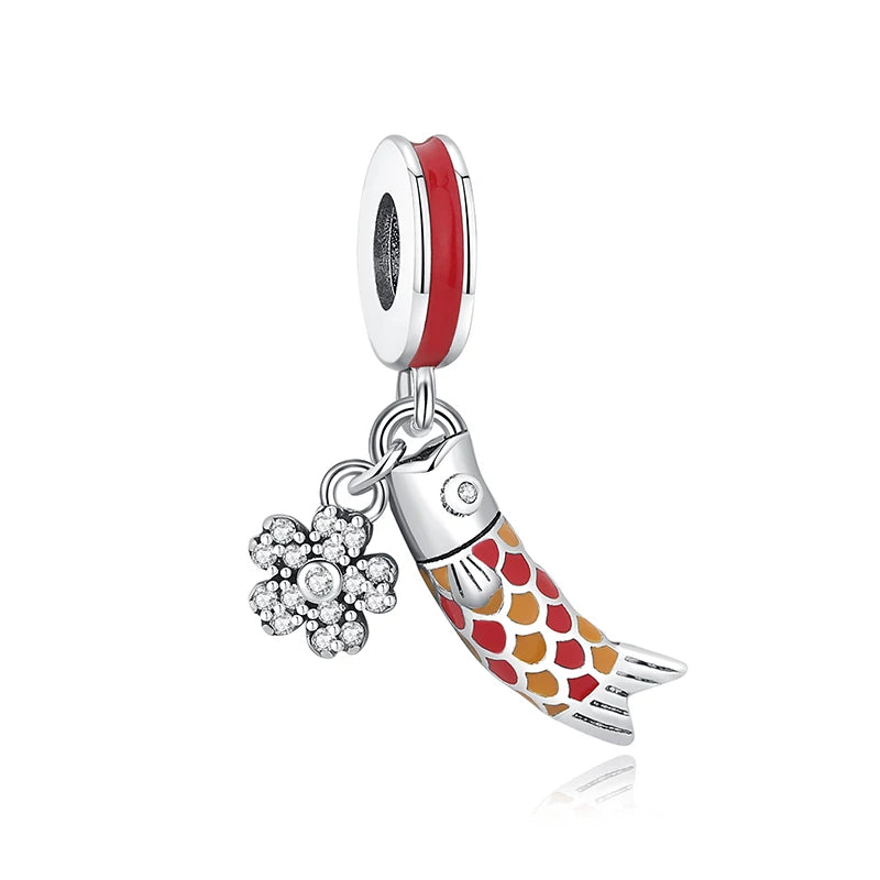 925 Sterling Silver Charms Beads Original Japanese Doll Fortune Cat Charm Fit Brand Bracelets Bangles DIY Jewelry For Women