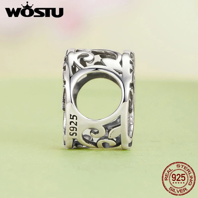 WOSTU 925 Sterling Silver Tree of Life Charm Pendant Hollow Family Original Fit for Women Bracelet DIY Birthday Fine Jewelry