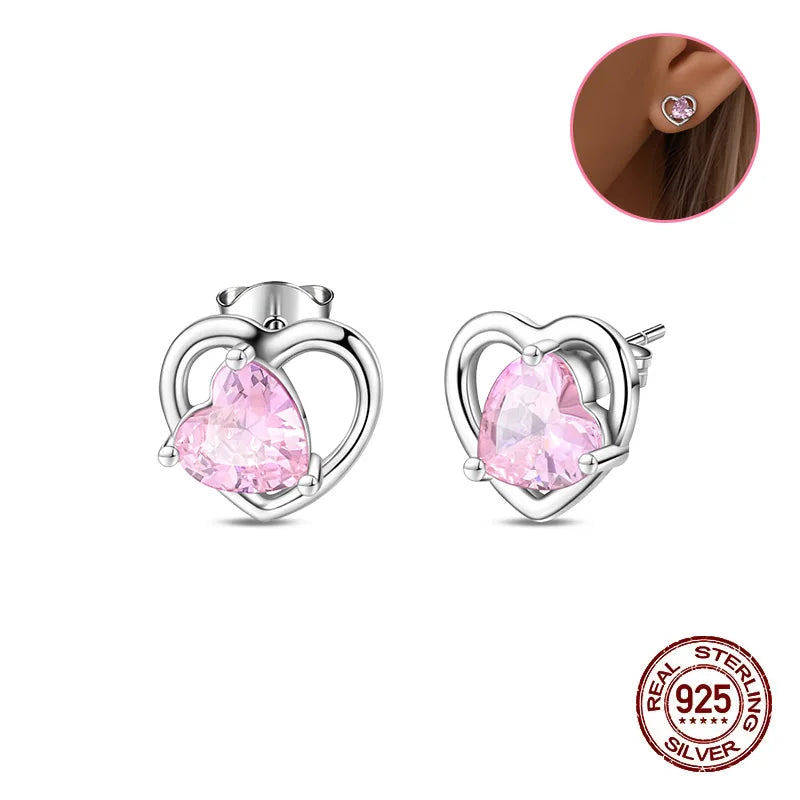 Crystal Zircon 100% 925 Sterling Silver Earrings Butterfly Zirconia Silver Stars Stud Earrings For Women Sterling Silver Jewelry