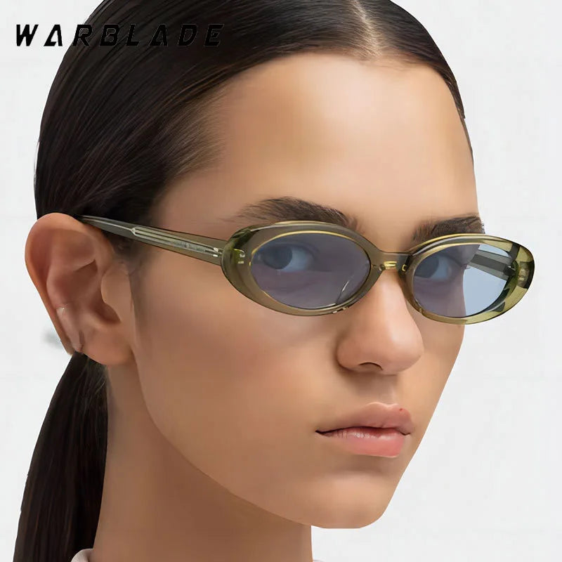 2025 Vintage Small Oval Sunglasses Women Men Rivets Shades Fashion Luxury Sun Glasses UV400 Retro Brand Female Sunglasses Oculus