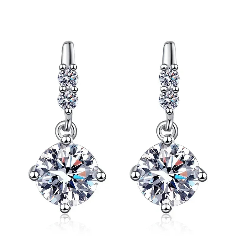 Solid 14K White Gold AU585 Platinum PT950 Earrings earrings earrings female moissanite earrings tassel spirit earrings
