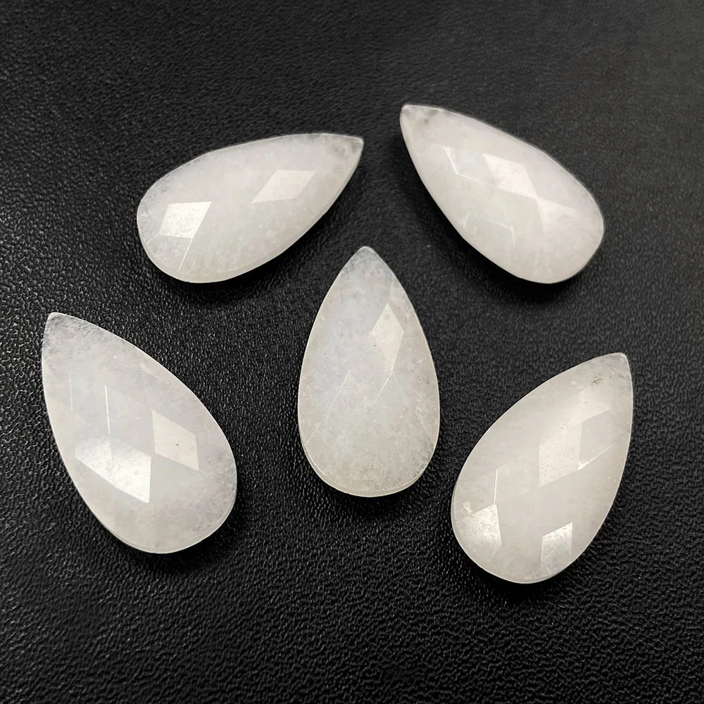 2PCS Natural Water Drop Stone Pendant 13X25mm Faceted Howlite Tiger Eye Amazonite Charms For Jewelry Making Necklace Earring DIY