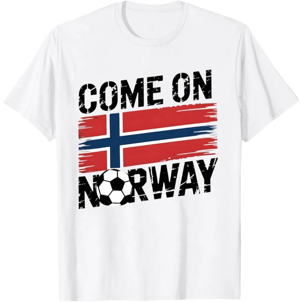 Come on Norway Supporter Football Fan Mens T-Shirt Tee Gift Top - Picture 1 of 2