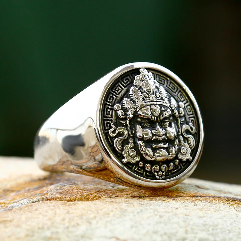 BEIER 2024 Nouveau Style 316L Acier Inoxydable Jaune Jambhala Anneau La Bague Bouddhiste Kylin Bijoux En Gros