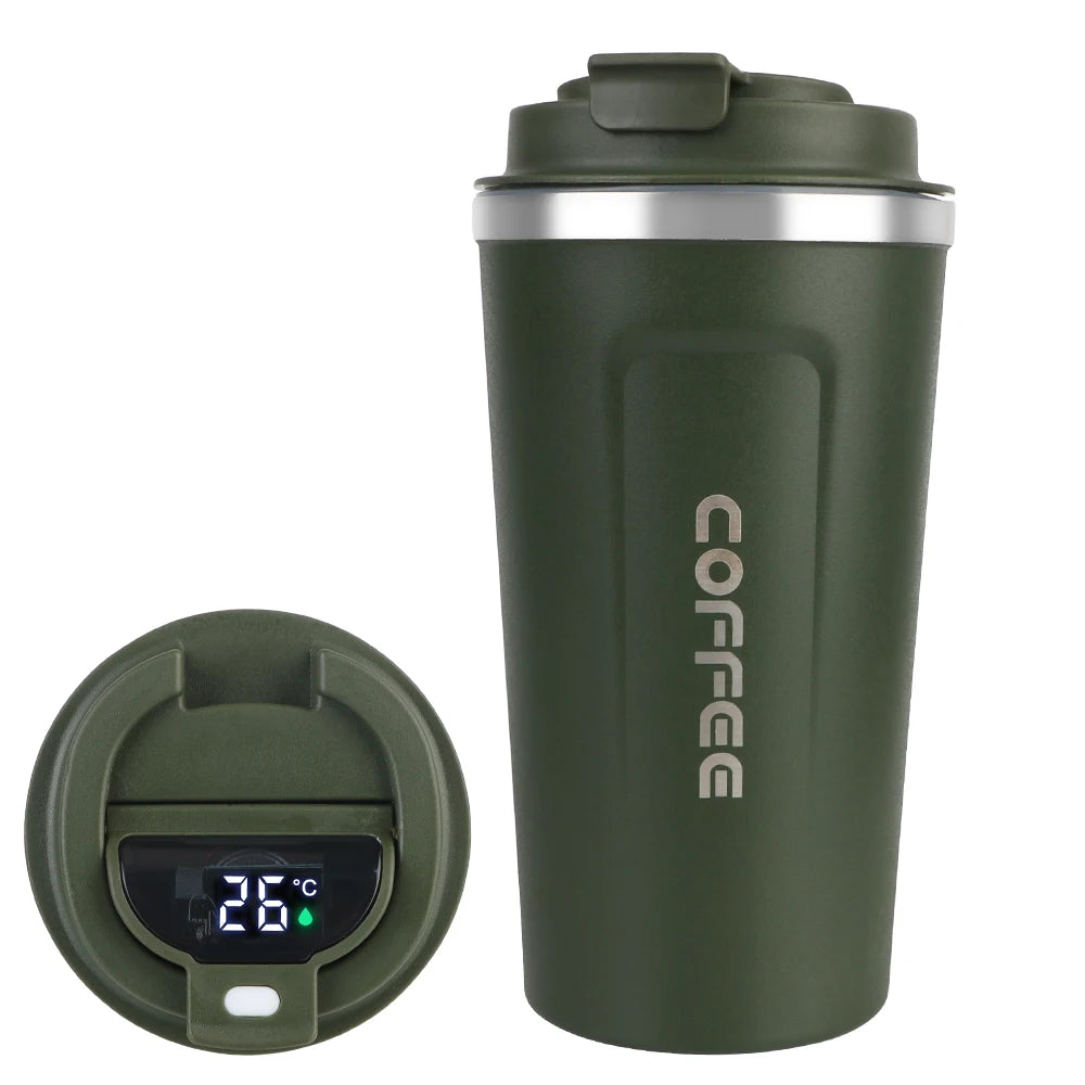 Leak_Proof Travel Thermo Cup Thermo Cafe 510ML Coffee Mug Temperature Display Car Thermos Mug for Tea Water Coffee