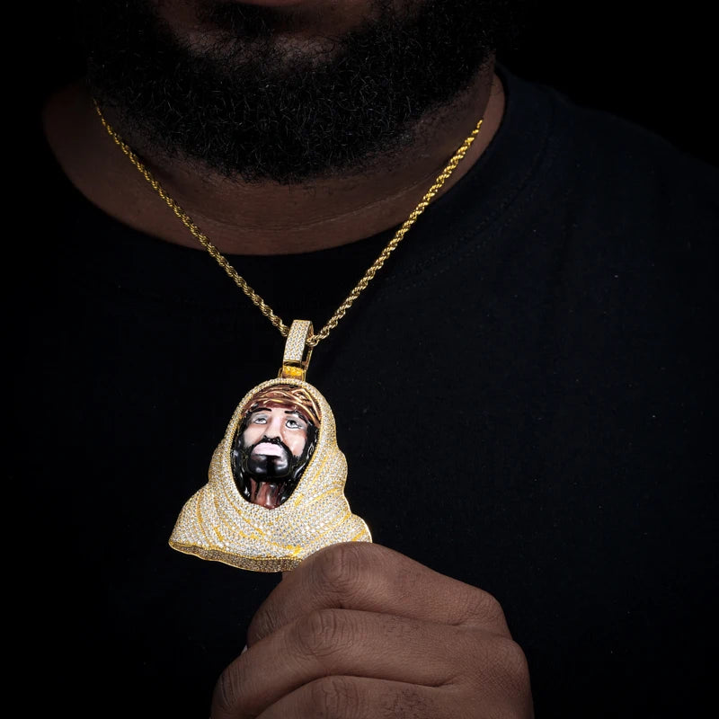 TUHE Copper Zircon Hip Hop Jewelry Jesus Pendant Brass 18k Plated 5A CZ Covered with Diamonds Men's Christmas Gift