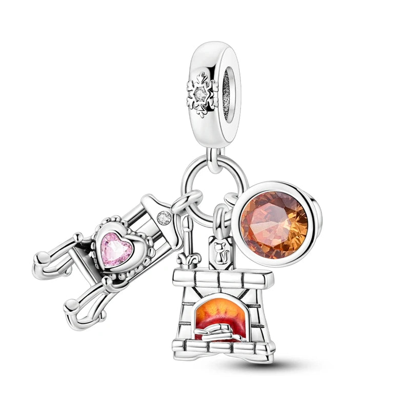 New 925 Sterling Silver Charms Beads Snowman Christmas Halloween Charm Pendent Fit Original Charm Bracelet Women Jewelry Gift - Madeinsea©