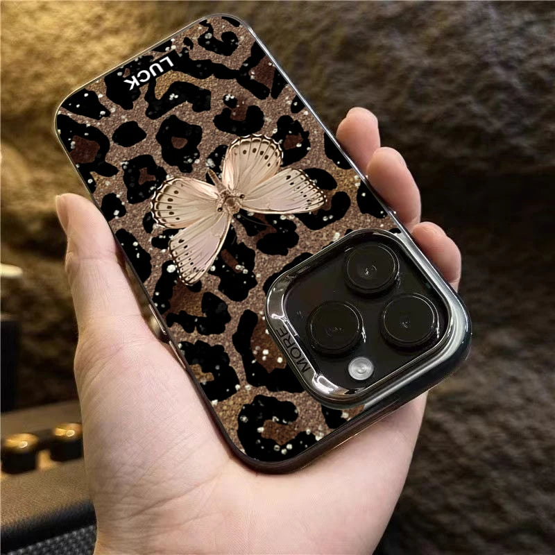 Case for Xiaomi Redmi Note 14 13 12 Pro Plus 5G 12S 11S 11 10S Butterfly Leopard Print Phone Cases for Redmi 14C 13C 12C4G Cover