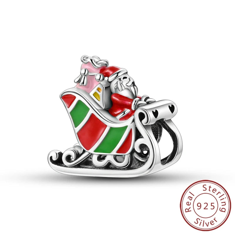 New 925 Sterling Silver Charms Beads Snowman Christmas Halloween Charm Pendent Fit Original Charm Bracelet Women Jewelry Gift - Madeinsea©