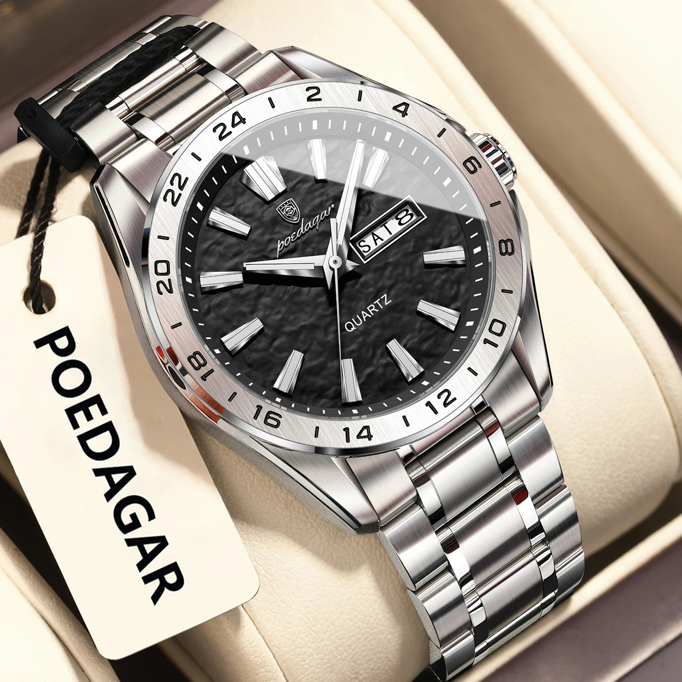 POEDAGAR Sport Luxury Man Wristwatch High Quality Waterproof Luminous Watch For Men Fashion Date Week Quartz Men's Watches Reloj