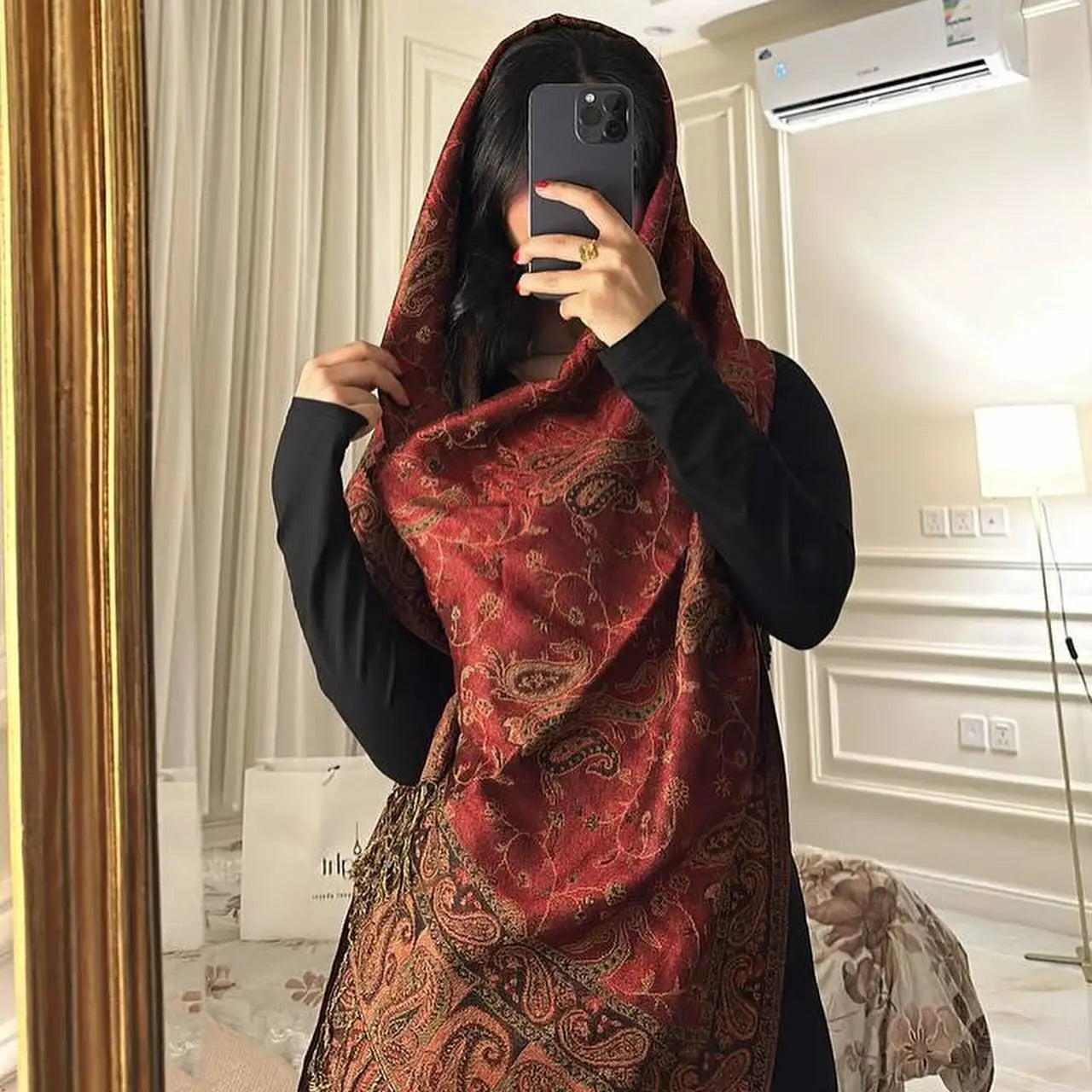 Autumn Winter Scarf Women Pashmina Shawls Cashmere Blanket Paisley Warm Thick Chunky Stoles Lady Elegant Poncho Outdoor Bufanda