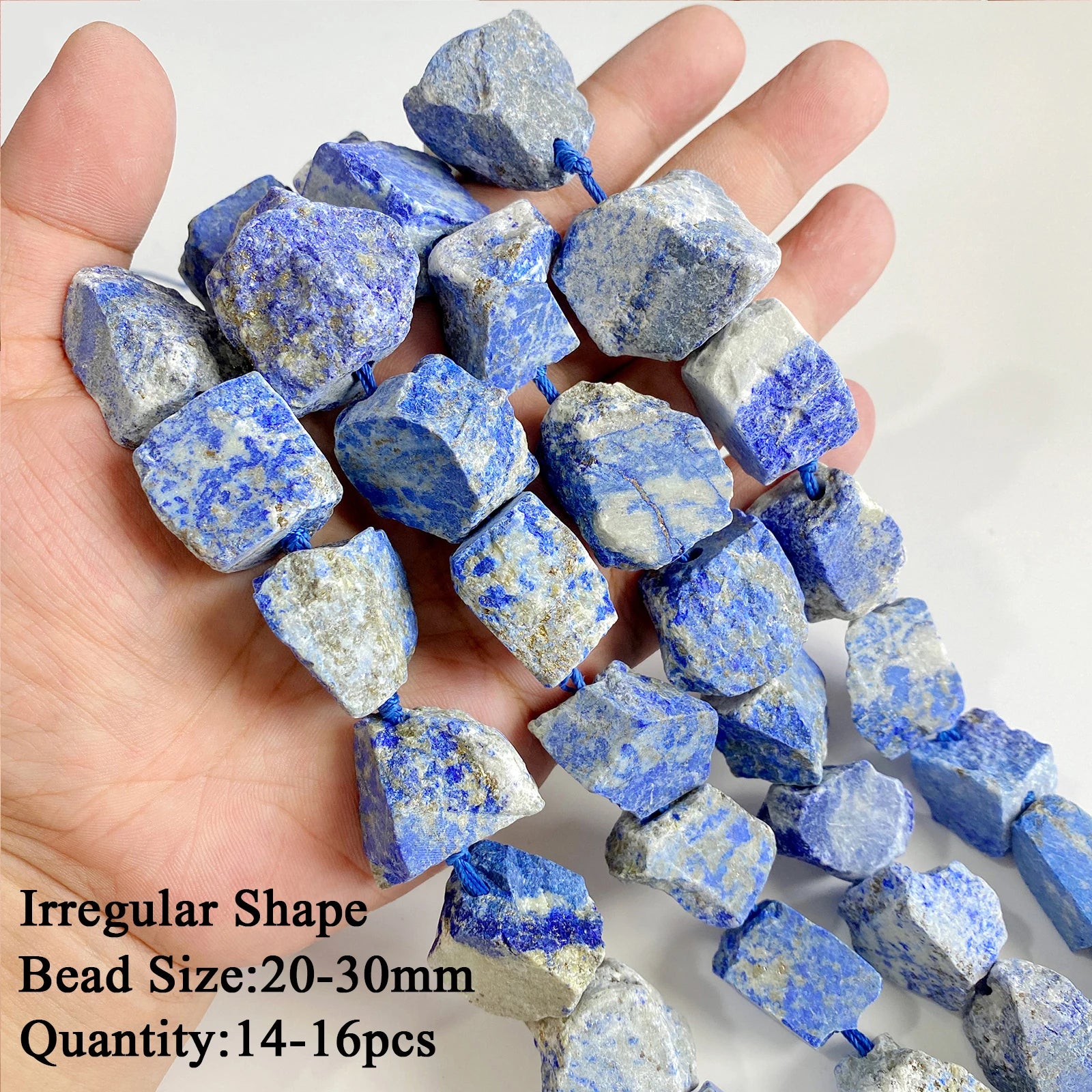 Natural Lapis Lazuli Healing Stone Bead Handmade Necklace Bracelet Bead Accessories For DIY Wisdom,Confidence,Prosperity Jewelry