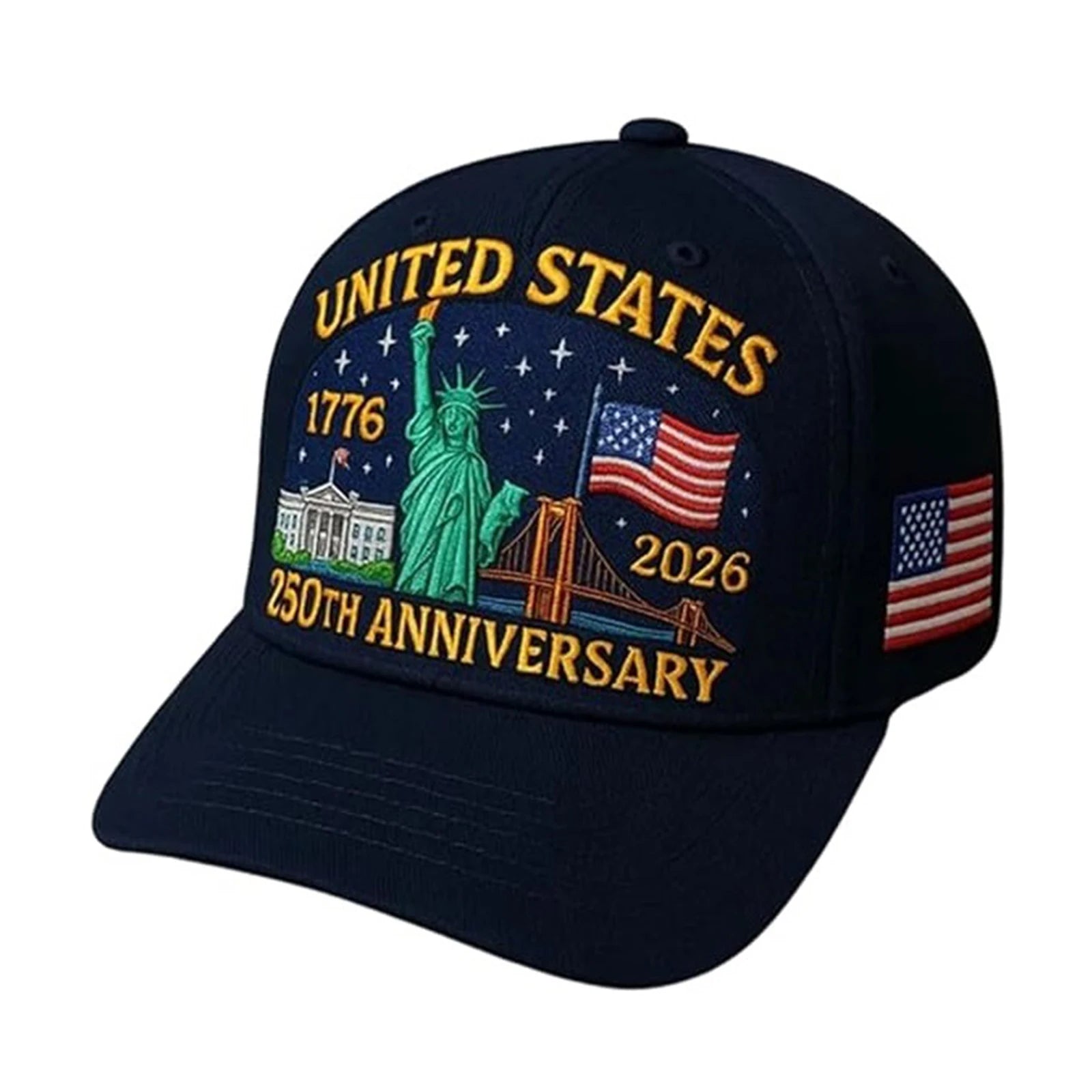 United States 250th Anniversary Cap Adjustable Washed Cotton Baseball Cap Vintage Tribute Eagle Printed Patriotic Trucker Hat - Madeinsea©
