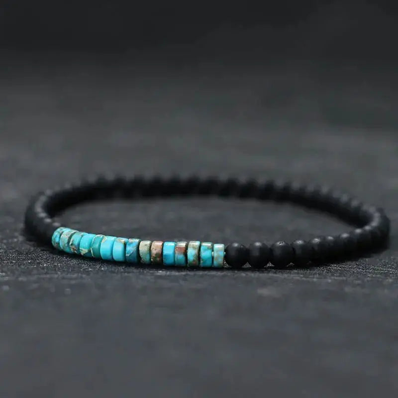 4mm 5 Style Handmade Onxy Beads Mens Bracelet Luxury Emperor Stone Simple Baclet For Male Armband Jewelry Homme