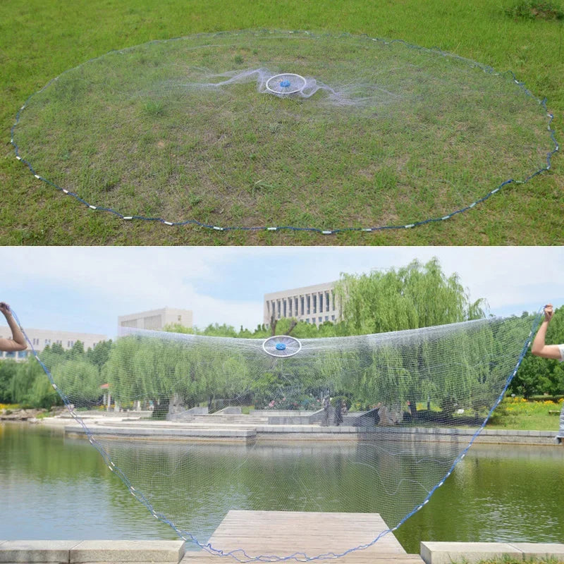 Lawaia Hand Cast Fishing Net Aluminum Ring Monofilament Landing Throw network Iron Pendant American Style Fishing Equipment - Madeinsea©