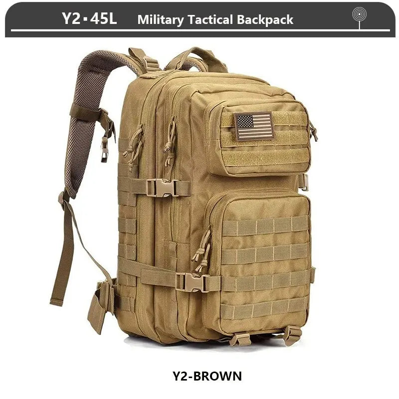 Tactical Backpack 3 Day Assault Pack Molle Bag 38/45L Large Outdoor Waterproof Hiking Camping Travel 600D Rucksack Men Fishing - Madeinsea©